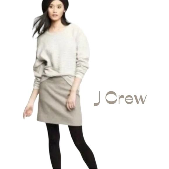 J Crew Classic Light Gray Wool Blend Academia Prep Career Skirt NWOT Size 8 - Picture 1 of 13